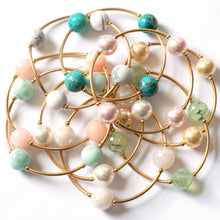Load image into Gallery viewer, 12mm Blue Jasper in Gold Blessing Bracelet: S
