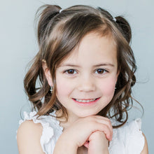 Load image into Gallery viewer, Sterling Silver Huggie with Cross Earrings for Kids, Girls