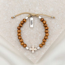 Load image into Gallery viewer, Grounded in Faith Olive Wood Bead Bracelet