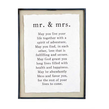 Load image into Gallery viewer, Mr. and Mrs. Glass Plaque