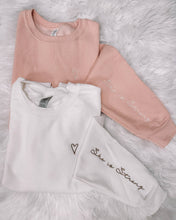 Load image into Gallery viewer, Embroidered She Is Strong Sweatshirt