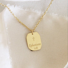 Load image into Gallery viewer, Saved by Grace Necklace, Ephesians 2:8: Yellow Gold