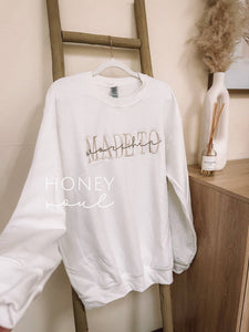 Embroidered Made To Worship WHITE Sweatshirt ORIGINAL