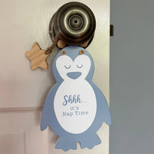 Load image into Gallery viewer, Penguin Nap Time Door Knob Hanger