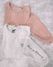 Load image into Gallery viewer, Embroidered She Is Strong Sweatshirt