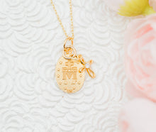Load image into Gallery viewer, Gold Plated Miraculous Medal Cross Necklace for Girls & Kids: 14 inch