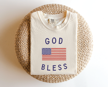 Load image into Gallery viewer, God Bless the USA 4th of July Classic Tee Christian Tee: Cream