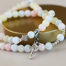 Load image into Gallery viewer, Mary, Mediatrix of Grace | Triple Stretch & Wrap Rosary Bracelet