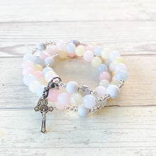 Load image into Gallery viewer, Mary, Mediatrix of Grace | Triple Stretch & Wrap Rosary Bracelet