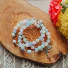 Load image into Gallery viewer, Mary, Mediatrix of Grace | Triple Stretch & Wrap Rosary Bracelet