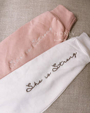 Load image into Gallery viewer, Embroidered She Is Strong Sweatshirt