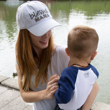 Load image into Gallery viewer, Blessed Mama White Adjustable Hat