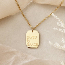 Load image into Gallery viewer, Saved by Grace Necklace, Ephesians 2:8: Yellow Gold
