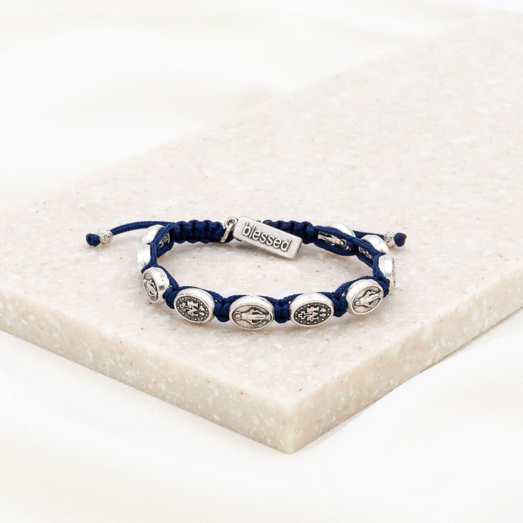 Miraculous Mary Blessing - Navy/Silver