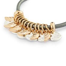 Load image into Gallery viewer, Gunmetal Heart and Angel Wing Bracelet