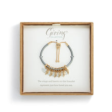 Load image into Gallery viewer, Gunmetal Heart and Angel Wing Bracelet