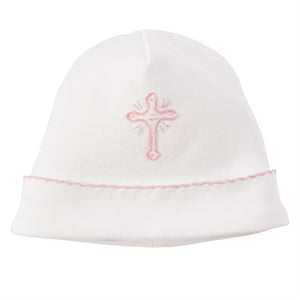 Pink French Knot Cross Cap