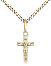 Load image into Gallery viewer, 12kt Gold Filled Crucifix Necklace - 18&quot; Gold Plated Chain