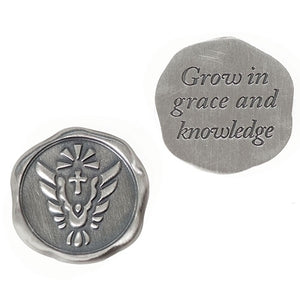 Confirmation Wax Seal Token "GROW IN GRACE AND KNOWLEDGE"