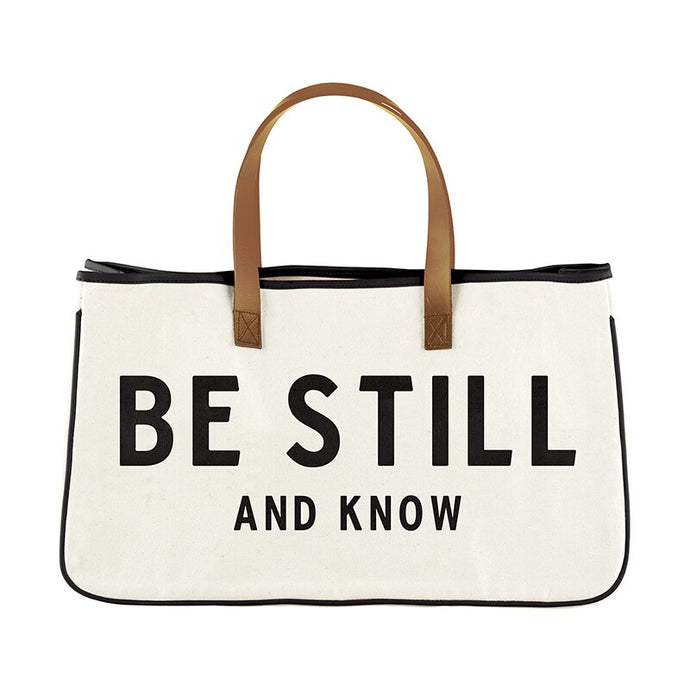 Large Canvas Tote - Be Still and Know