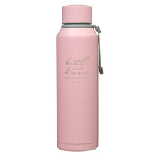 Load image into Gallery viewer, Be Still Pink Stainless Steel Water Bottle - Psalm 46:10