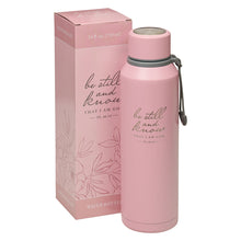Load image into Gallery viewer, Be Still Pink Stainless Steel Water Bottle - Psalm 46:10