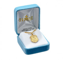Load image into Gallery viewer, Saint Michael Gold Over Sterling Silver Badge Medal
