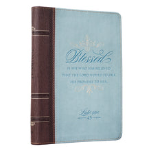Load image into Gallery viewer, Blessed Zippered Classic LuxLeather Journal - Luke 1:45