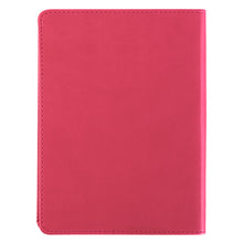 Load image into Gallery viewer, Be Still and Know Handy-sized LuxLeather Journal in Ruby Pink - Psalm 46:10