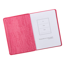 Load image into Gallery viewer, Be Still and Know Handy-sized LuxLeather Journal in Ruby Pink - Psalm 46:10