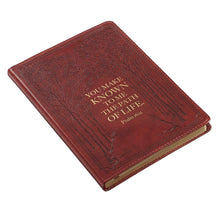 Load image into Gallery viewer, The Path of Life Slimline Faux Leather Journal in Brown - Psalm 16:11