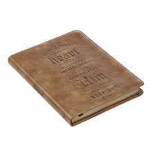 Load image into Gallery viewer, Trust in The Lord Handy-Sized Faux Leather Journal in Brown - Proverbs 3: 5-6