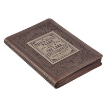 Load image into Gallery viewer, A Man's Heart Classic Faux Leather Zippered Journal in Brown - Proverbs 16:9