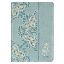 Load image into Gallery viewer, Hope & a Future Powder Blue Classic Faux Leather Journal - Jeremiah 29:11