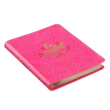 Load image into Gallery viewer, Be Joyful Bright Pink Handy-size Faux Leather Journal