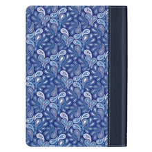 Load image into Gallery viewer, Be Still & Know Blue Paisley Quarter-bound Faux Leather Classic Journal - Psalm 46:10