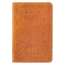 Load image into Gallery viewer, I Know the Plans Butterscotch Handy-sized Full Grain Leather Journal - Jeremiah 29:11