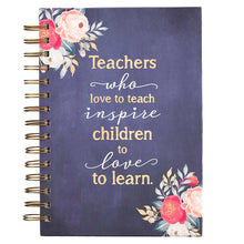 Load image into Gallery viewer, Best Teacher Ever Navy Large Wirebound Journal