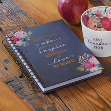 Load image into Gallery viewer, Best Teacher Ever Navy Large Wirebound Journal