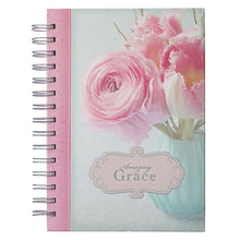 Load image into Gallery viewer, Amazing Grace Large Wirebound Journal with Pink Peonies