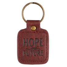 Load image into Gallery viewer, Journey Brown Faux Leather Key Ring - Jeremiah 29:11