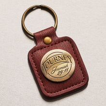 Load image into Gallery viewer, Journey Brown Faux Leather Key Ring - Jeremiah 29:11