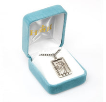 Load image into Gallery viewer, Saint Christopher Square Sterling Silver Medal