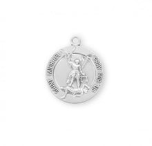 Load image into Gallery viewer, Saint Michael Round Sterling Silver Medal