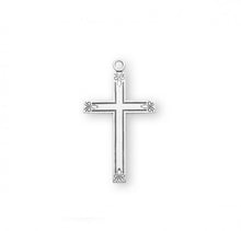 Load image into Gallery viewer, Sterling Silver Flower Tipped Cross