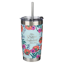 Load image into Gallery viewer, His Grace Stainless Steel Travel Mug With Reusable Stainless Steel Straw