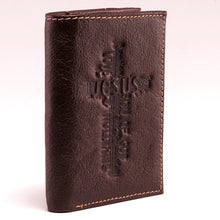Load image into Gallery viewer, Names of Jesus Brown Trifold Genuine Leather Wallet