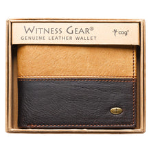 Load image into Gallery viewer, Two-tone Brown Leather Wallet with Cross Badge