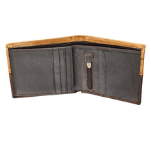 Load image into Gallery viewer, Two-tone Brown Leather Wallet with Cross Badge
