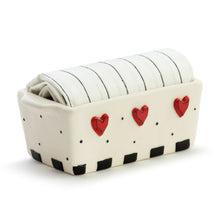 Load image into Gallery viewer, Dots & Hearts Mini Loaf Pan with Towel